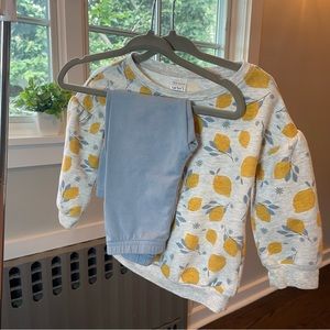 Lemon Sweatshirt & Blue Leggings, Toddler, Baby